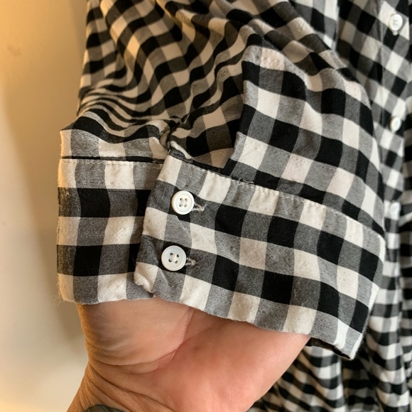 Chelsea & Theodore Black White Checkered Blouse Plus Size 3X - Picture 4 of 6